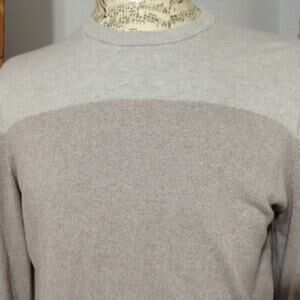 Banana Republic Sweater Mens L Crew Neck Silk Cotton Cashmere Blend Tan Brown